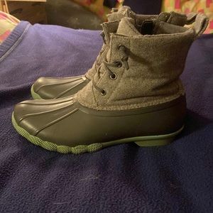 Grey and teal snow booties | 7